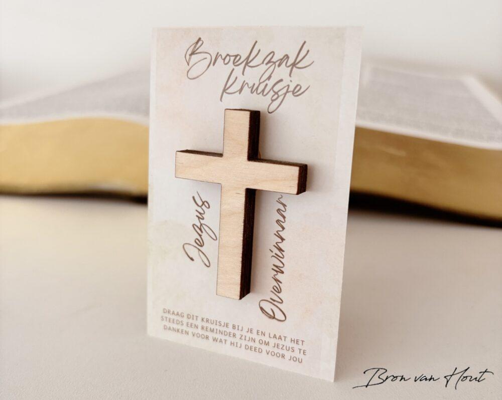 Broekzakkruisje Christelijk Geloof doopdiensten, belijdenis, evangelisatie Christelijke cadeaus Geloof Christelijk Hout