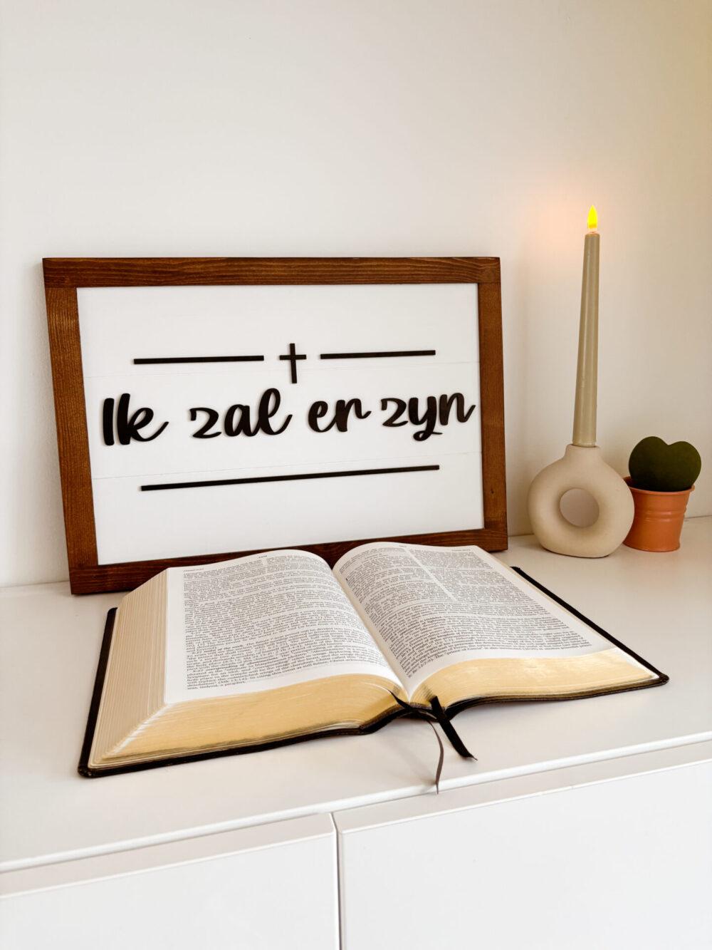 Wandbord Christelijk Geloof Save By Grace Ik zal er Zijn Christelijke cadeaus Geloof Christelijk Hout