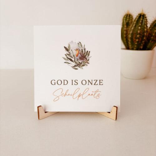 Bron van Hout Kaartje Bordjes van Licht Christelijk Schuilplaats Christelijke cadeaus Geloof Christelijk Hout