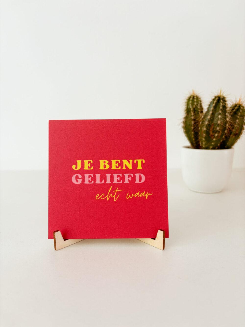 Bron van Hout Kaartje Bordjes van Licht Christelijk Jij bent Geliefd Christelijke cadeaus Geloof Christelijk Hout