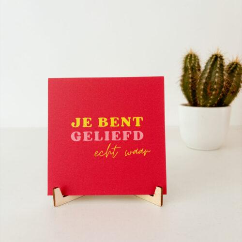 Bron van Hout Kaartje Bordjes van Licht Christelijk Jij bent Geliefd Christelijke cadeaus Geloof Christelijk Hout