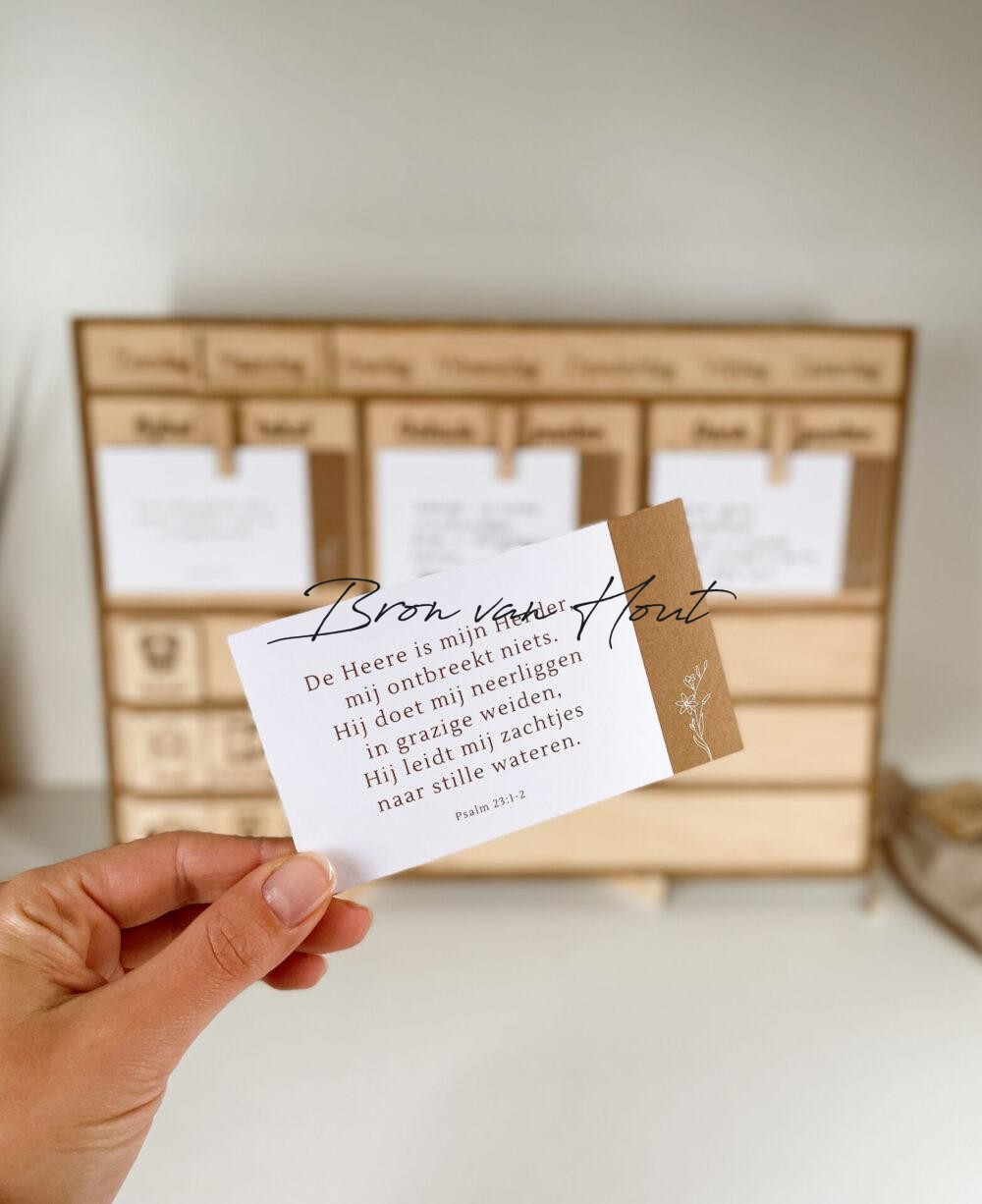 Kaartjes gebeds- planbord bron van hout Christelijke cadeaus Geloof Christelijk Hout