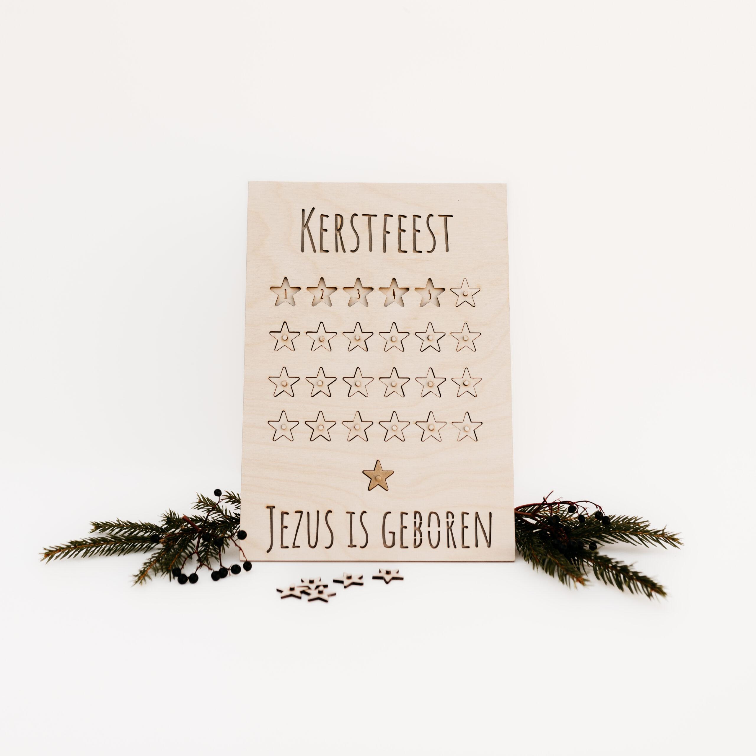 Bron van Hout aftelkalender Kerst Christelijke cadeaus Geloof Christelijk Hout