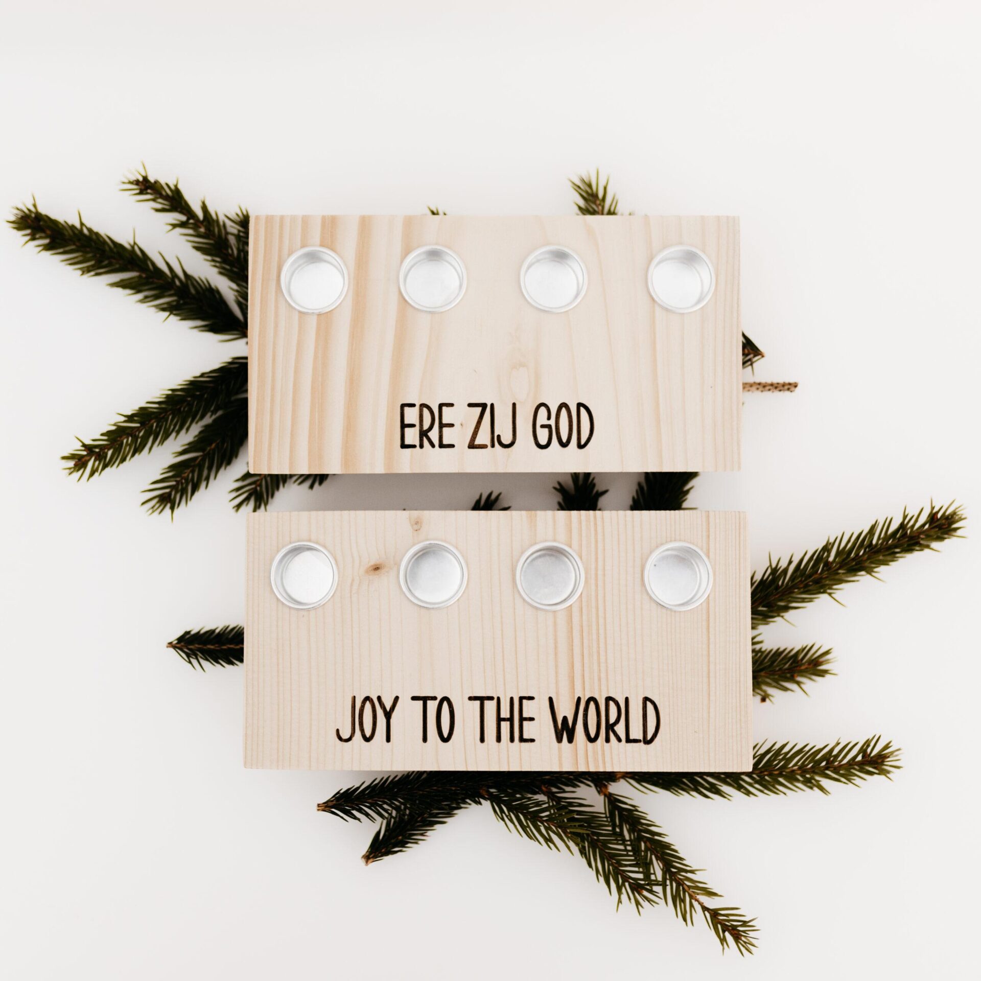 Bron van Hout Advent kaarsenhouder Christelijke cadeaus Geloof Christelijk Hout