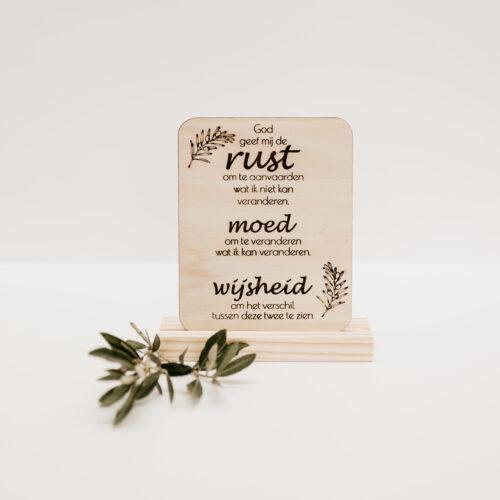 Rust Moed Wijsheid Bron van Hout Christelijke cadeaus Geloof Christelijk Hout