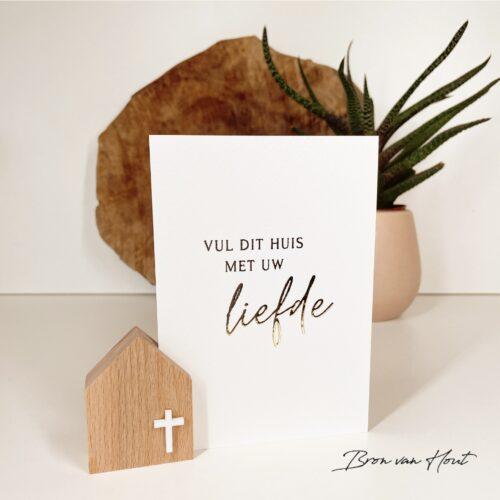 Huisje Beuken Hout Christelijk Kaarten Standaard Christelijke cadeaus Geloof Christelijk Hout