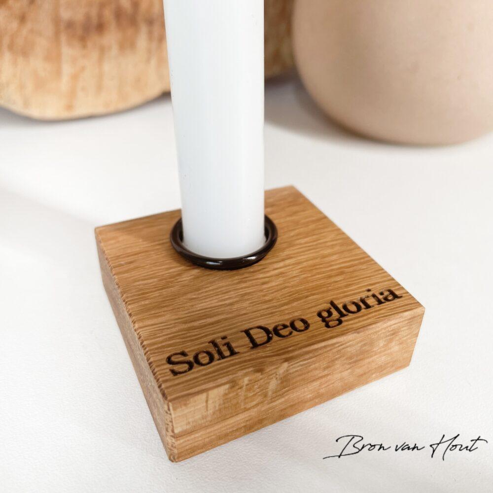 Kaarsenstandaard geloof Christelijk Soli Deo Gloria Christelijke cadeaus Geloof Christelijk Hout