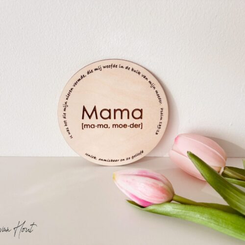 Mama onderzetter Christelijke cadeau hout geloof Jezus God is goed