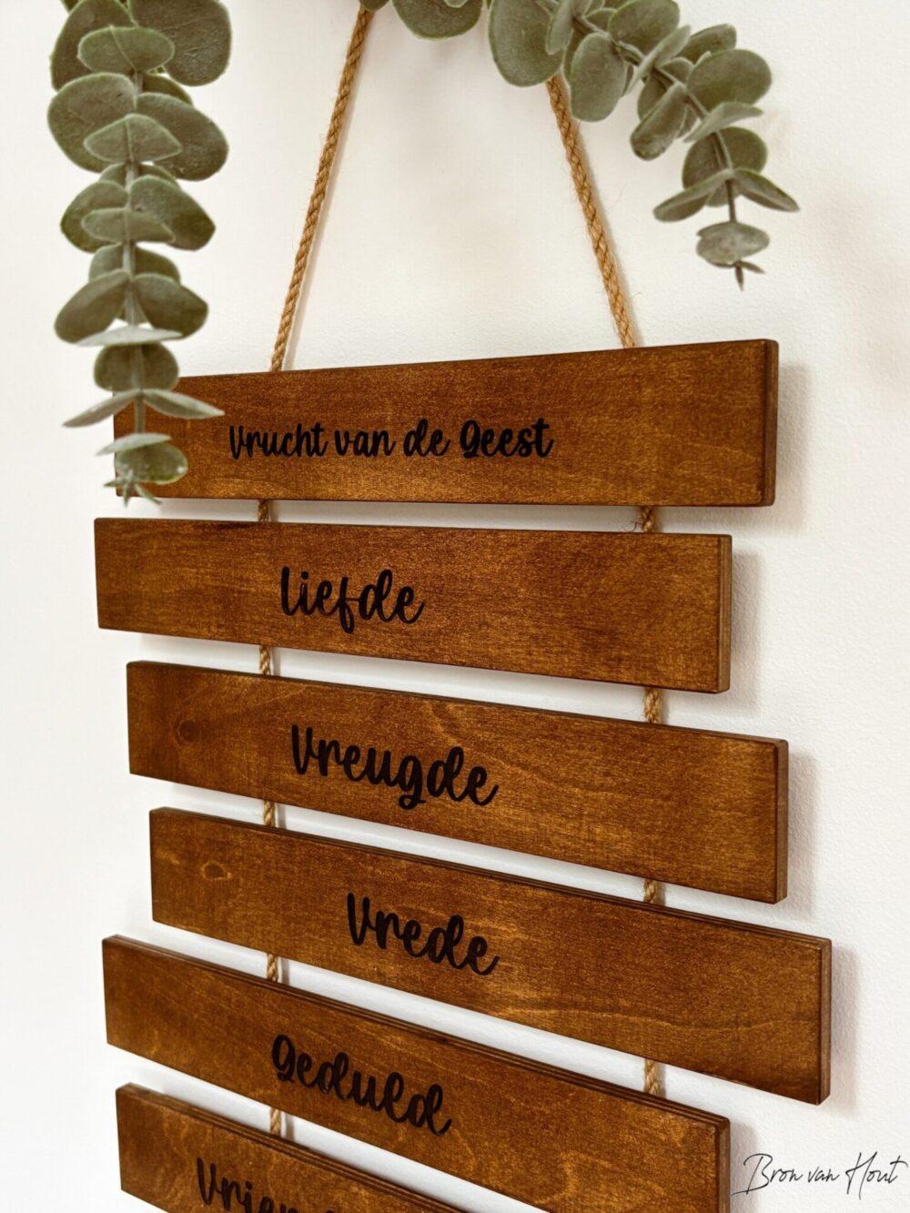 Touwladder Christelijk Vruchten van de Geest Geloof Christelijke cadeaus Geloof Christelijk Hout